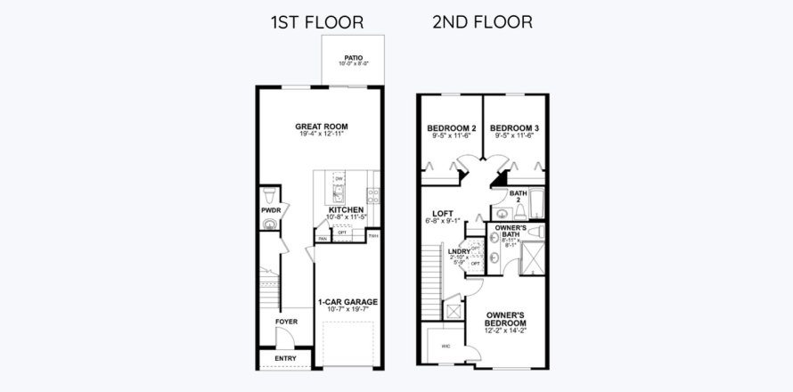 Townhouse in TOWNS AT LAKE MONROE COMMONS in Sanford, Florida 3 bedrooms, 128 sq.m. № 103116