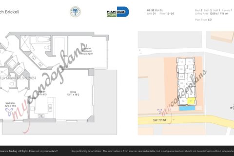 Condominio en venta en Miami, Florida, 2 dormitorios, 117.52 m2 № 1864980 - foto 18