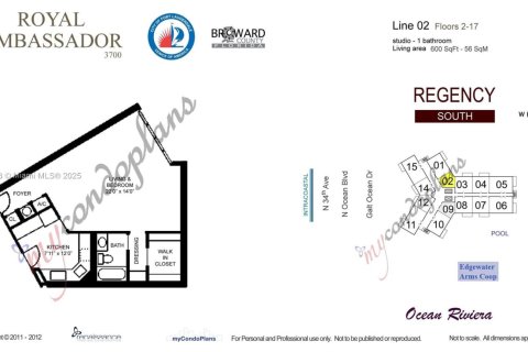 Condominio en venta en Fort Lauderdale, Florida, 1 dormitorio, 55.74 m2 № 1692335 - foto 17
