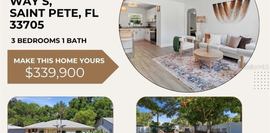 Villa ou maison à Saint Petersburg, Floride 3 chambres, 83.98 m2 № 2096347