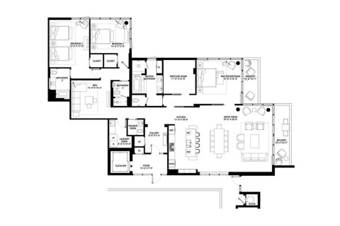 Apartment floor plan «277SQM 2B», 3 bedrooms in 3550 SOUTH OCEAN