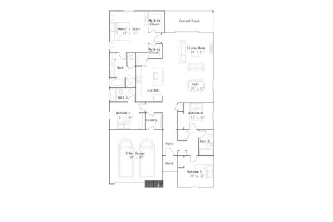 Планировка виллы или дома «Saddle Oaks - Saddle Oaks 50s» 4 спальни в ЖК Saddle Oaks - Saddle Oaks 50s