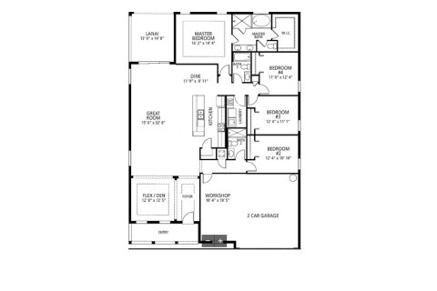House floor plan «House», 4 bedrooms in Port Orange Scattered Lot Community