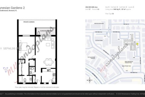 Condominio en venta en Plantation, Florida, 1 dormitorio, 87.33 m2 № 1992983 - foto 20