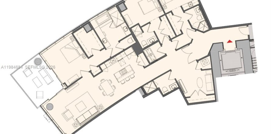 Condo in Miami, Florida, 3 bedrooms № 2260822