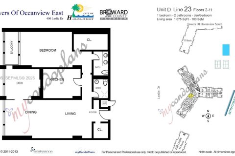 Condominio en venta en Hallandale Beach, Florida, 2 dormitorios, 99.87 m2 № 2003555 - foto 10