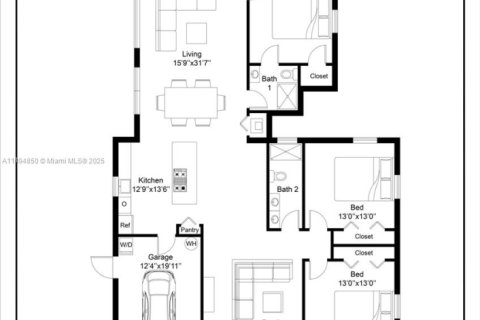 Снять в аренду виллу или дом в Майами, Флорида 3 спальни, 181.62м2, № 1956756 - фото 21