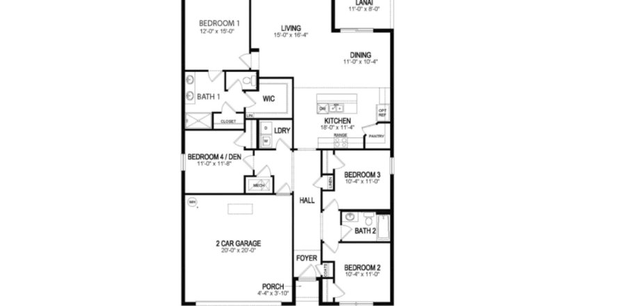 Villa ou maison à Eden Hills by D.R. Horton à Lake Alfred, Floride 4 pièces, 170 m2 № 353481