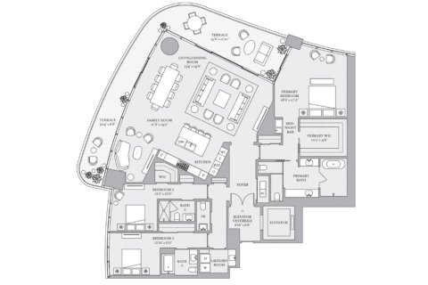 Apartment floor plan «3BR-1», 3 bedrooms in St. Regis Brickell