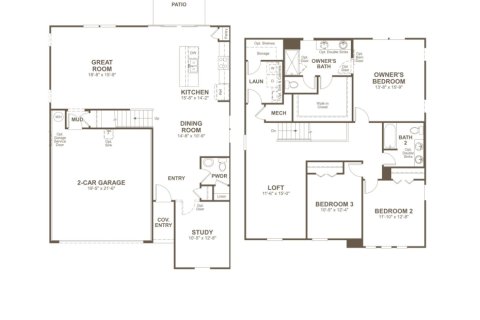 House floor plan «House», 3 bedrooms in Elm Creek at Silverleaf