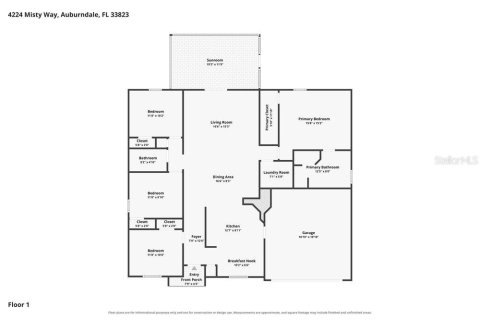 House in Auburndale, Florida 4 bedrooms, 158.4 sq.m. № 2389131 - photo 2