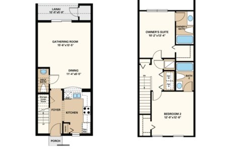 Townhouse floor plan «Townhouse», 2 bedrooms in Annie's Walk by Taylor Morrison