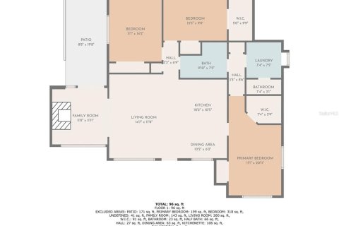 House in Palm Harbor, Florida 3 bedrooms, 141.4 sq.m. № 1673597 - photo 30