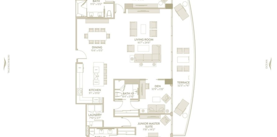 Condominio en Riviera Beach, Florida, 3 dormitorios № 1141502