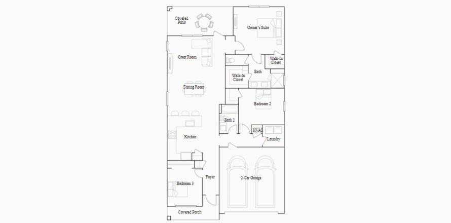 Townhouse floor plan «150SQM JACARANDA», 3 bedrooms in BRIDGEWATER AT VIERA