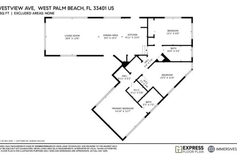 Casa en alquiler en West Palm Beach, Florida, 3 dormitorios, 125.51 m2 № 913373 - foto 1