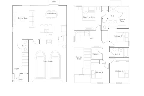 Планировка Виллы или дома «Atlanta» 4 комнаты в ЖК Horse Creek