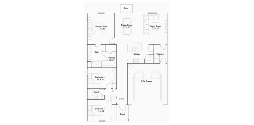 Планировка виллы или дома «144SQM» 3 спальни в ЖК MAGNOLIA PARK