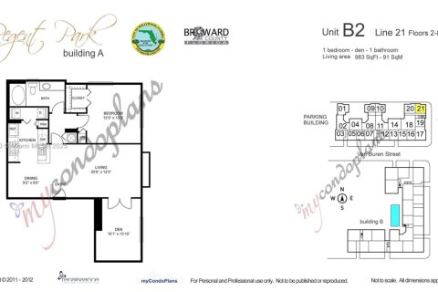 Condominio en venta en Hollywood, Florida, 2 dormitorios, 91.32 m2 № 1957508 - foto 12