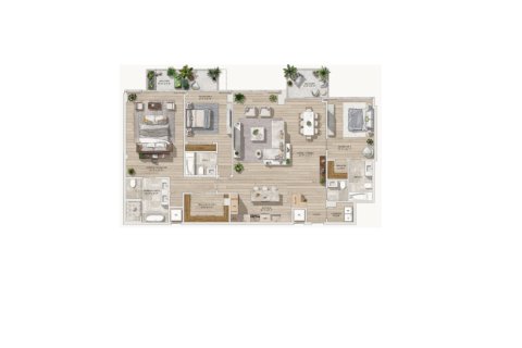 Apartment floor plan «Residence», 3 bedrooms in The well