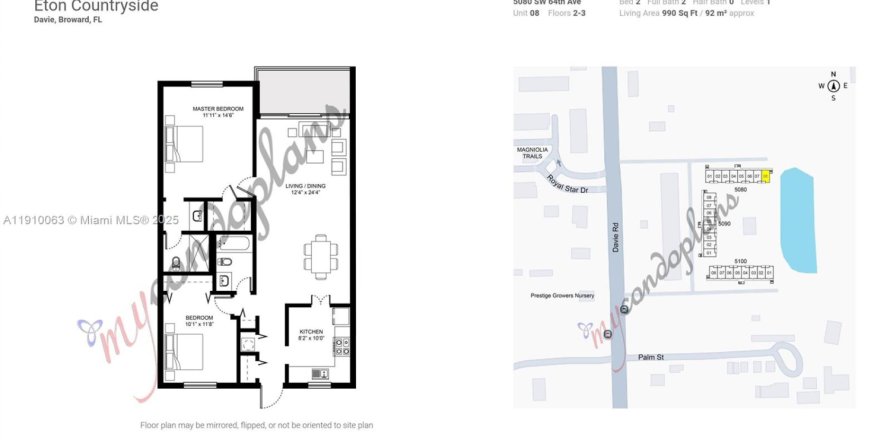 Condominio en Davie, Florida, 2 dormitorios  № 1967452