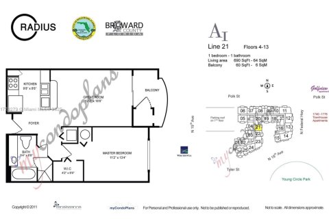 Купить кондоминиум в Холливуд, Флорида 1 спальня, 64.1м2, № 1936593 - фото 3