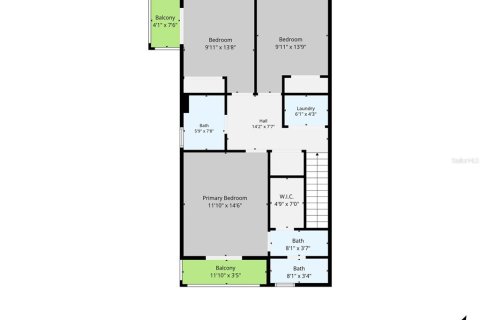 Townhouse in Saint Petersburg, Florida 3 bedrooms, 134.24 sq.m. № 2210334 - photo 19
