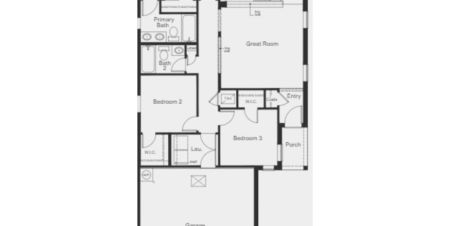 Планировка виллы или дома «House» 3 спальни в ЖК Sawgrass Lakes I