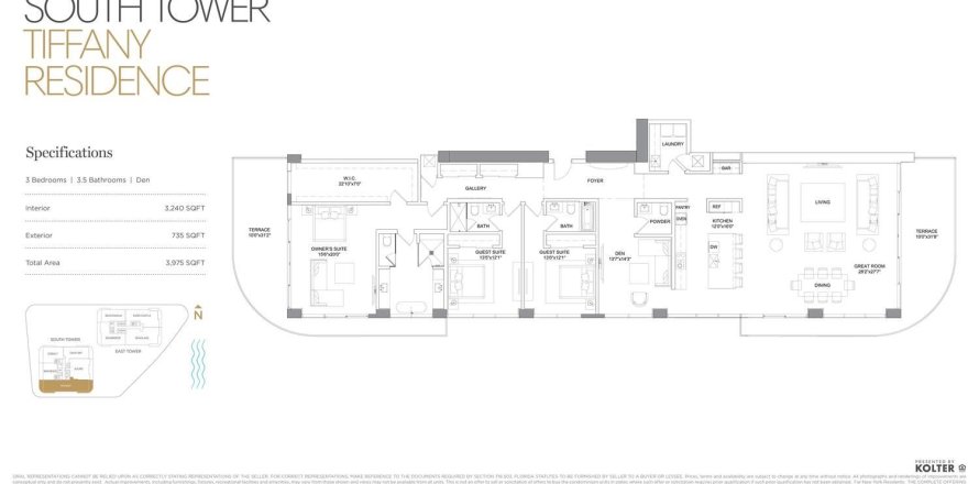 Condominio en Fort Lauderdale, Florida, 3 dormitorios  № 871549