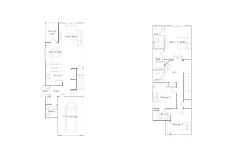 Townhouse floor plan «Townhouse», 3 bedrooms in Shearwater - Traditional Luxury Townhomes