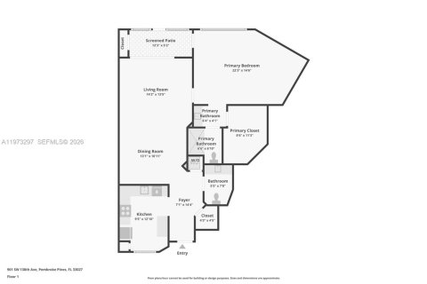 Condominio en venta en Pembroke Pines, Florida, 1 dormitorio, 113.62 m2 № 2033418 - foto 4