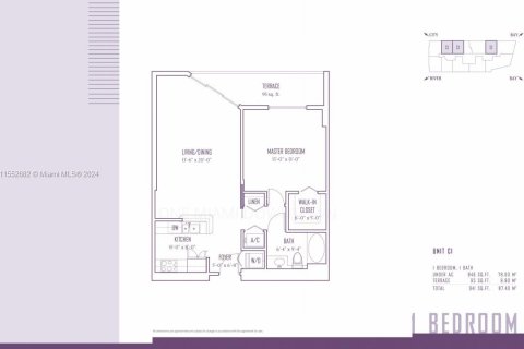 Купить кондоминиум в Майами, Флорида 1 спальня, 78.6м2, № 1984769 - фото 9