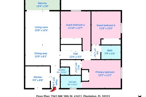 Copropriété à vendre à Plantation, Floride: 3 chambres, 118.45 m2 № 2190885 - photo 6