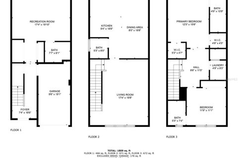 Townhouse in Brandon, Florida 3 bedrooms, 178.09 sq.m. № 2207050 - photo 7