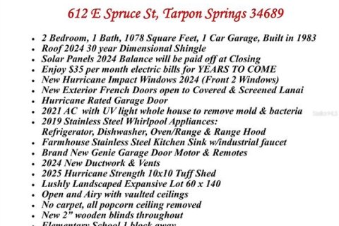 House in Tarpon Springs, Florida 2 bedrooms, 100.15 sq.m. № 2355852 - photo 6