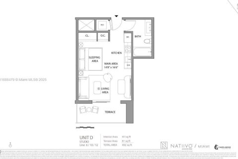 Студия в кондо в Майами, Флорида № 2034766