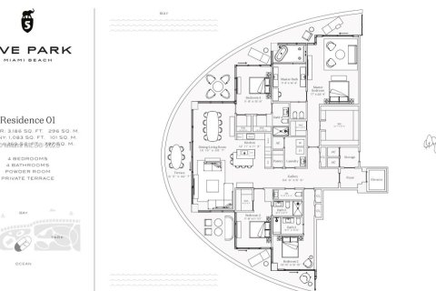 Condominio en venta en Miami, Florida, 4 dormitorios, 295.99 m2 № 1864962 - foto 3