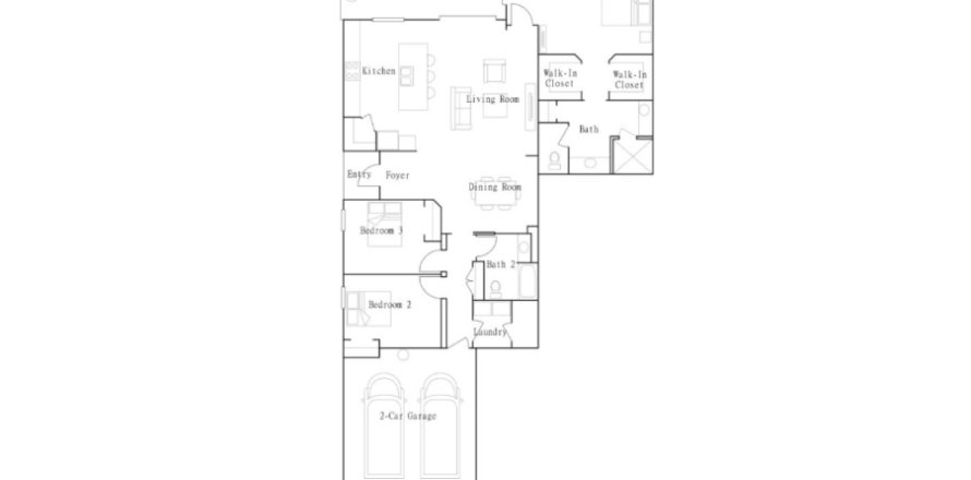 Планировка таунхауса «Townhouse» 3 спальни в ЖК Wellen Park Golf & Country Club - Coach Homes