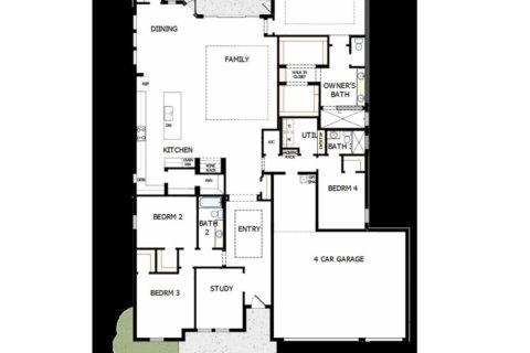 Планировка Виллы или дома «floor 7521 Ashbrooke Pine Loop at Copeland Creek» 4 комнаты в ЖК Copeland Creek by David Weekley Homes