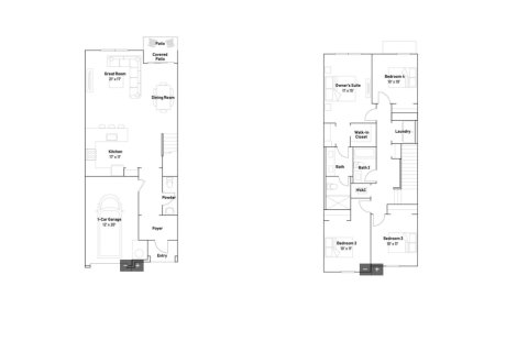 Townhouse floor plan «Townhouse», 4 bedrooms in Lakeshore at The Fountains