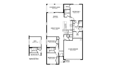 Планировка виллы или дома «House» 3 спальни в ЖК Star Farms at Lakewood Ranch - Freedom