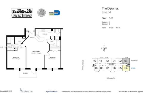Condominio en venta en Miami, Florida, 2 dormitorios, 103.12 m2 № 2030613 - foto 21