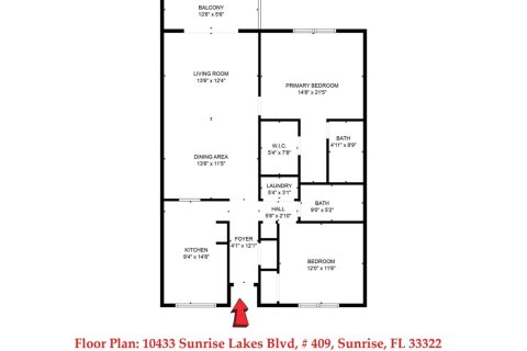 Condo in Sunrise, Florida, 2 bedrooms № 2187964 - photo 5