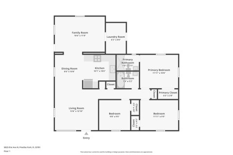 Casa en venta en Pinellas Park, Florida, 3 dormitorios, 111.85 m2 № 1816563 - foto 1