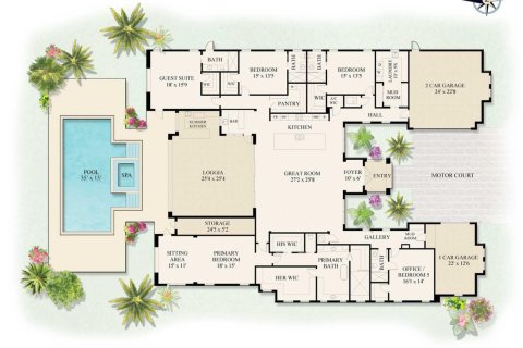 House in Gulf Stream, Florida 5 bedrooms, 452.62 sq.m. № 2252200 - photo 29