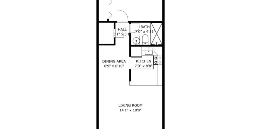 Condo in West Palm Beach, Florida, 1 bedroom № 1134932