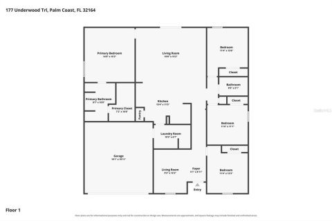 Villa ou maison à louer à Palm Coast, Floride: 3 chambres, 167.78 m2 № 2437276 - photo 13