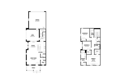 Планировка таунхауса «164SQM» 3 спальни в ЖК ISLAND VILLAGE - CELEBRATION