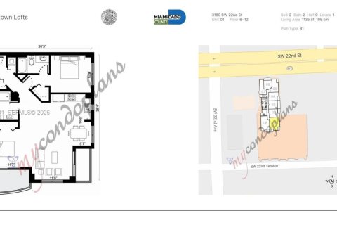 Copropriété à louer à Miami, Floride: 2 chambres, 105.35 m2 № 2281880 - photo 19