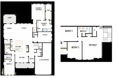 Планировка Виллы или дома «floor Castleford at Copeland Creek» 4 комнаты в ЖК Copeland Creek by David Weekley Homes